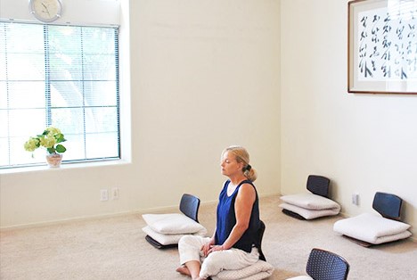 a woman practicing relaxation meditation
